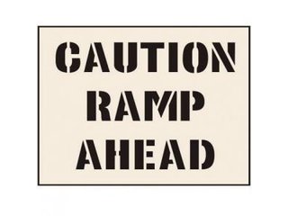 Stencil - CAUTION RAMP AHEAD (190mm x 300mm - other sizes available)