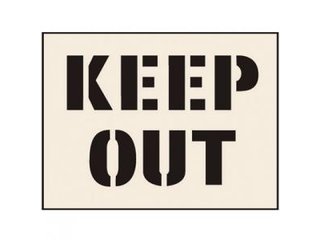 Stencil - KEEP OUT (190mm x 300mm - other sizes available)