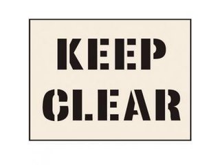 Stencil - KEEP CLEAR (190mm x 300mm - other sizes available)